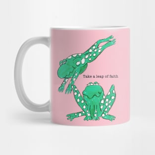 Frogs drawing take a leap of faith Mug